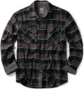 CQR Mens 100% Cotton Button Down Flannel Shirt - Warm Casual Layer