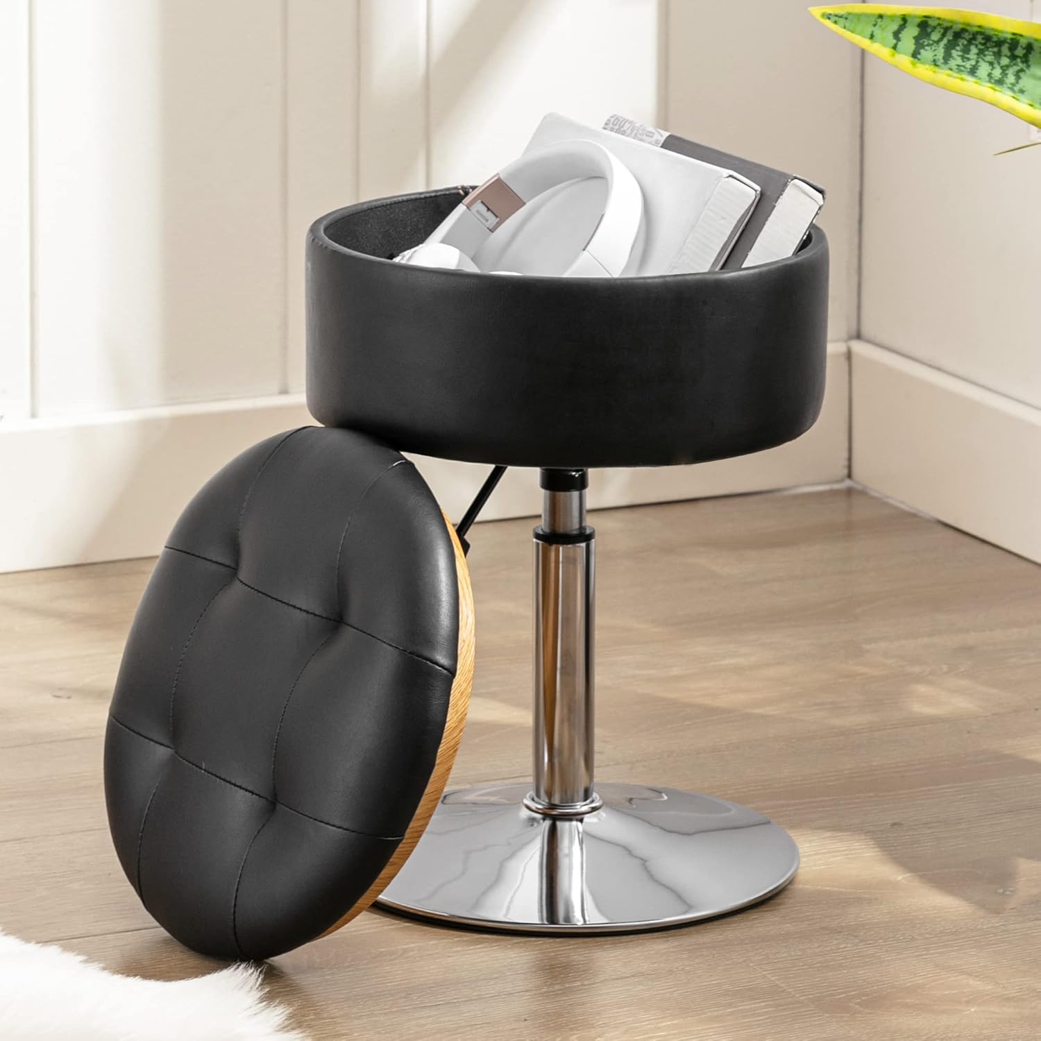 LUE BONA 360 Swivel Vanity Stool Chair for Makeup Room