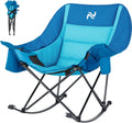 ABORON Oversized Rocking Camping Chair with Cooler Bag & Pocket