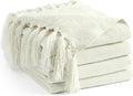 Chenille Throw Blanket 60in x 80in Twin Ivory White - Soft Cozy Fringe