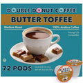 Double Donut Butter Toffee Coffee Pods, Medium Roast, 72 Count