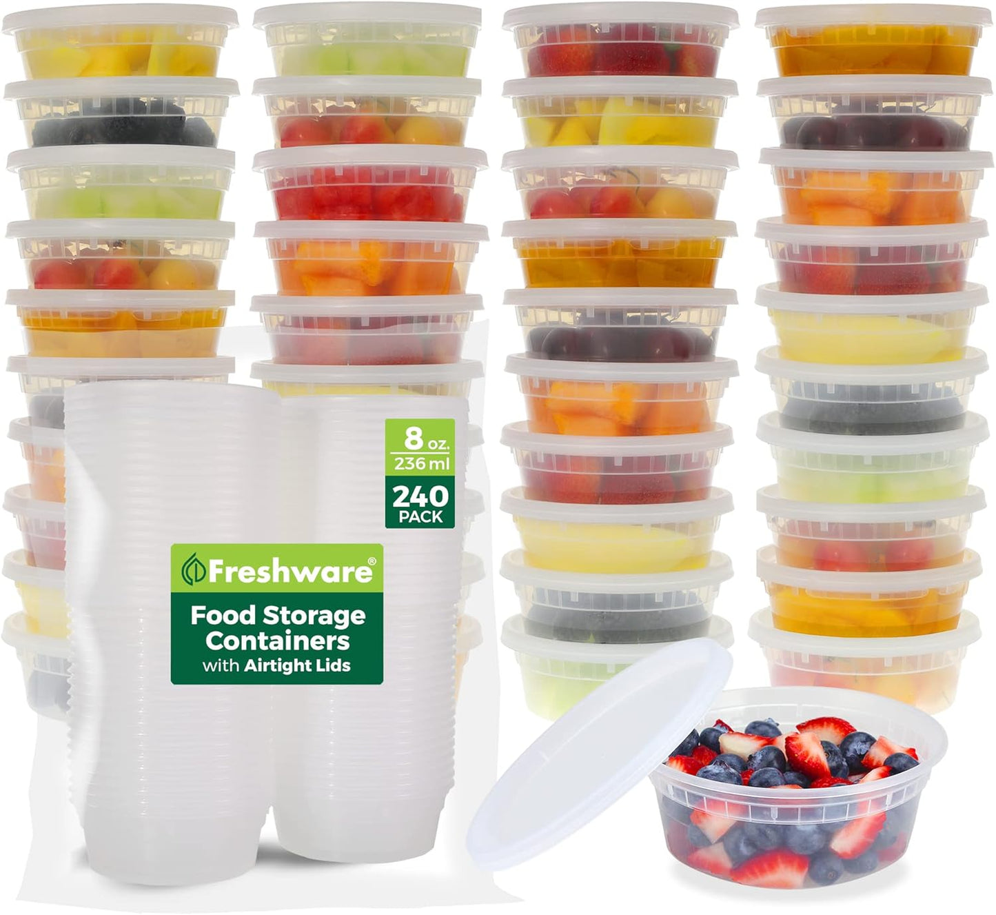 Freshware Food Storage Containers 240 Set for Meal Prep