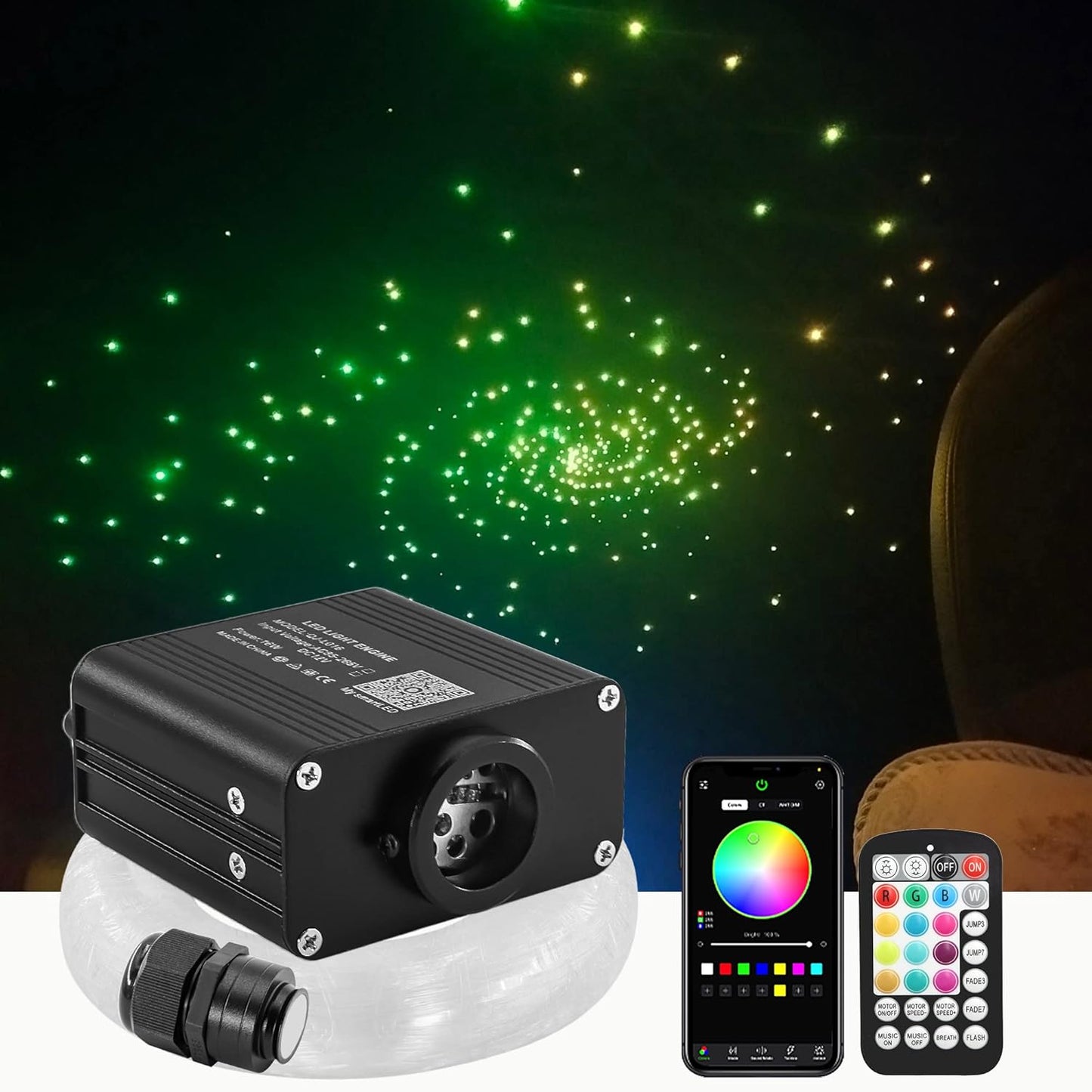16W Twinkle Starlight Headliner Kit for Car and Home Use