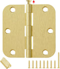 Gold Door Hinges 30 Pack 3.5 in Rounded Satin Brass - Heavy Duty