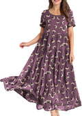 Women Casual Loose Bohemian Floral Maxi Dress (Style GKPQ)