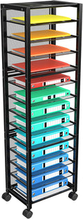 Simple Trending 14 Tier Rolling File Cart - Large Capacity Desk