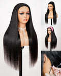 Straight Headband Wig Human Hair Glueless 22 in - Quick Drawstring