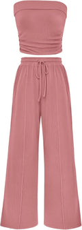 PRETTYGARDEN Ribbed Knit 2 Piece Summer Set - Comfortable Travel Wear