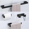 Matte Black Bathroom Hardware Set 4-Piece Towel Bar Set - Durable