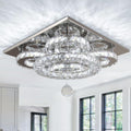 Moderen Crystal Chandelier Five Rings LED Ceiling Light - Cool White