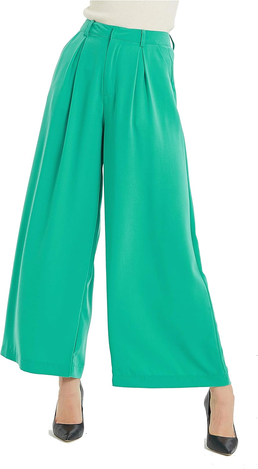 Tronjori Women High Waist Casual Wide Leg Palazzo Pants Review
