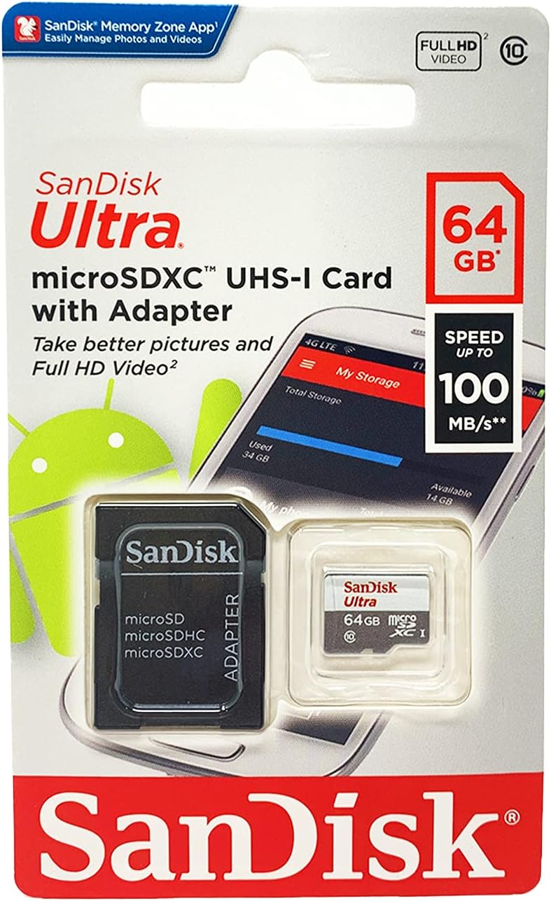 64GB SanDisk MicroSDXC: 80MB/s for Fast Performance