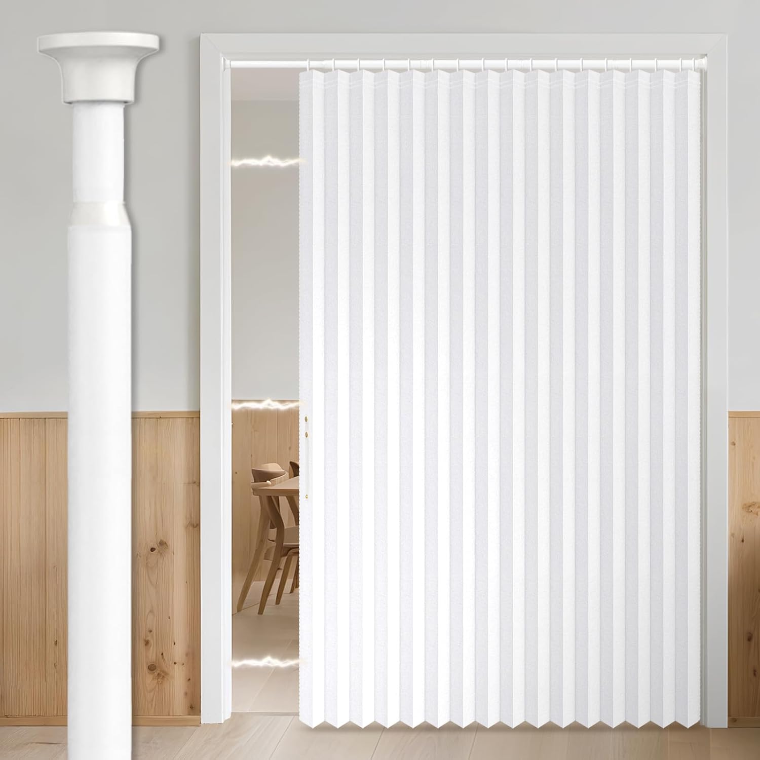 AJAZZ 100% Blackout Accordion Doorway Curtain for Home Use