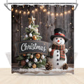 Yeele Merry Christmas Shower Curtain Snowman - Waterproof 72 in