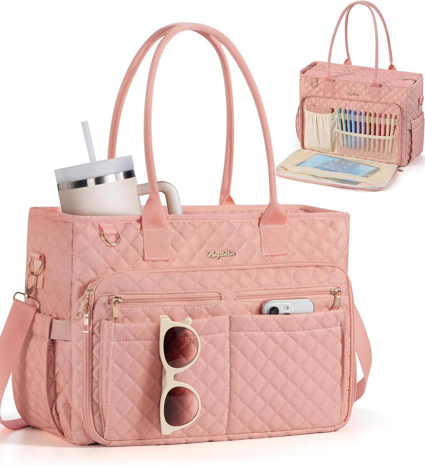Teacher Bags for Women: Large Capacity Quilted Tote for Work