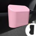 Car Trash Can with Lid Leakproof Mini Vehicle Trash Bin - Pink