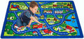 Kids Rug Street Map Blue Area Rug 5x7 - Thick Non Slip Play Mat