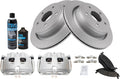 TRQ Rear Brake Pad & Rotor Kit with Calipers - Complete Rear Brake