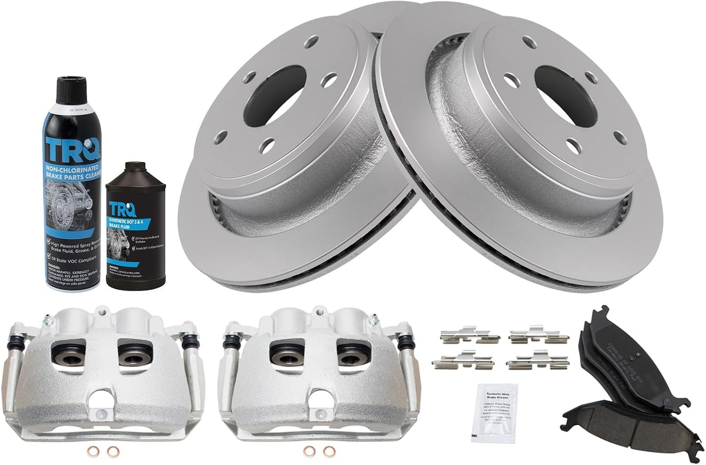 TRQ Rear Brake Pad & Rotor Kit for 2012 Ram 1500 - Premium Quality