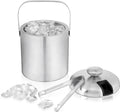 Stainless Steel Ice Bucket with Lid and Tongs - Keeps Ice Cold