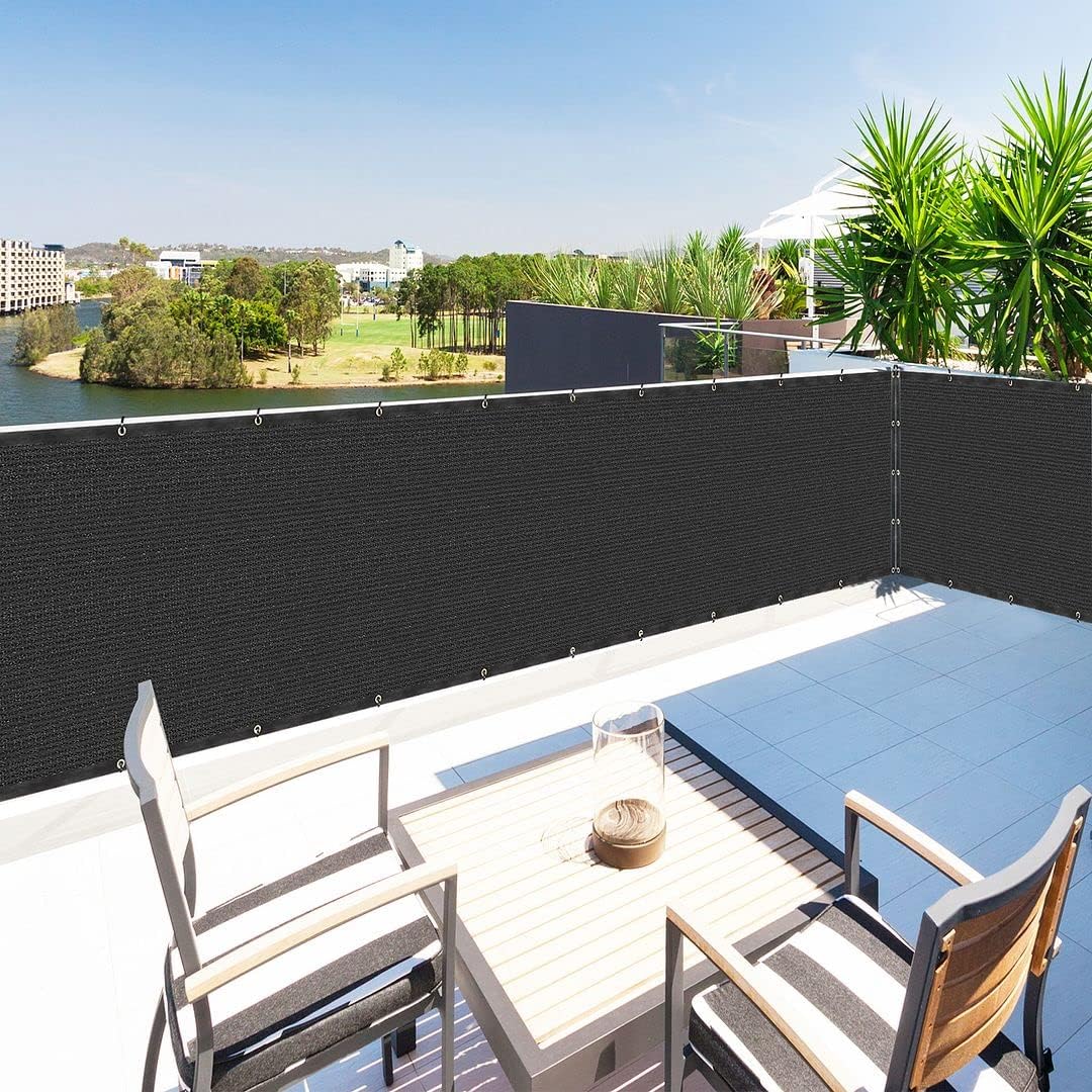 Houssity Black 4ft x 75ft Privacy Screen for Decks and Patios
