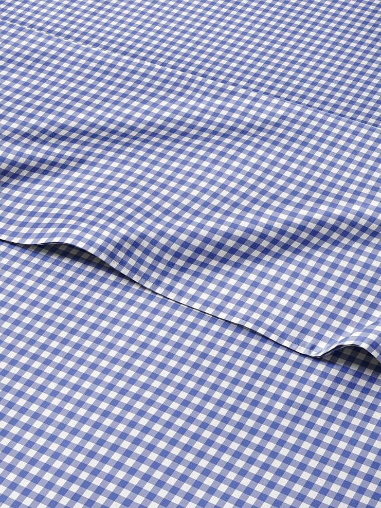 Blue Gingham Sheets Set - Ultra-Soft & Deep Pocket Queen Size
