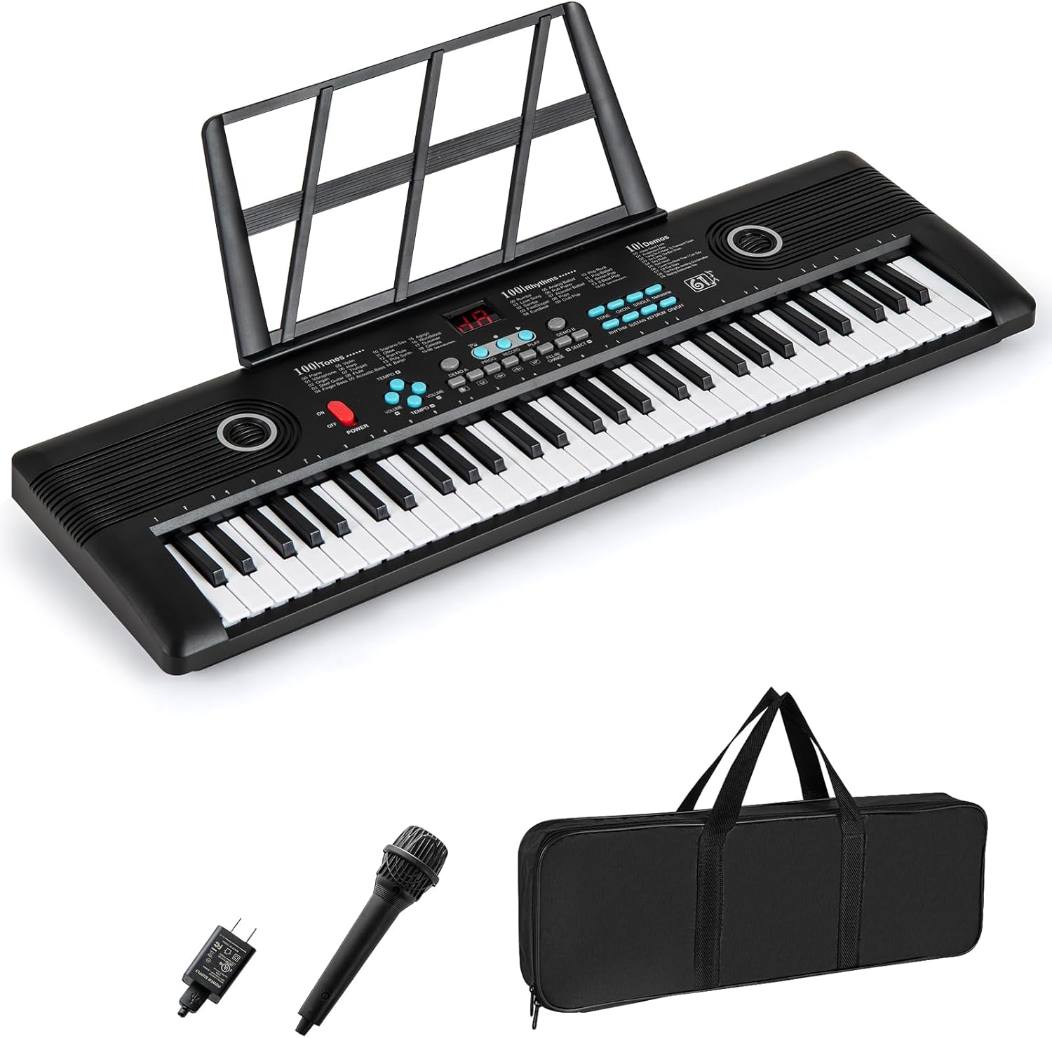 61 Key Keyboard Piano for Beginners with Built-In Speaker & More