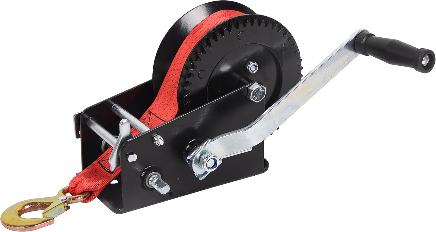 Boat Trailer Winch Hand Winch 3500lbs Heavy Duty Hook & Strap