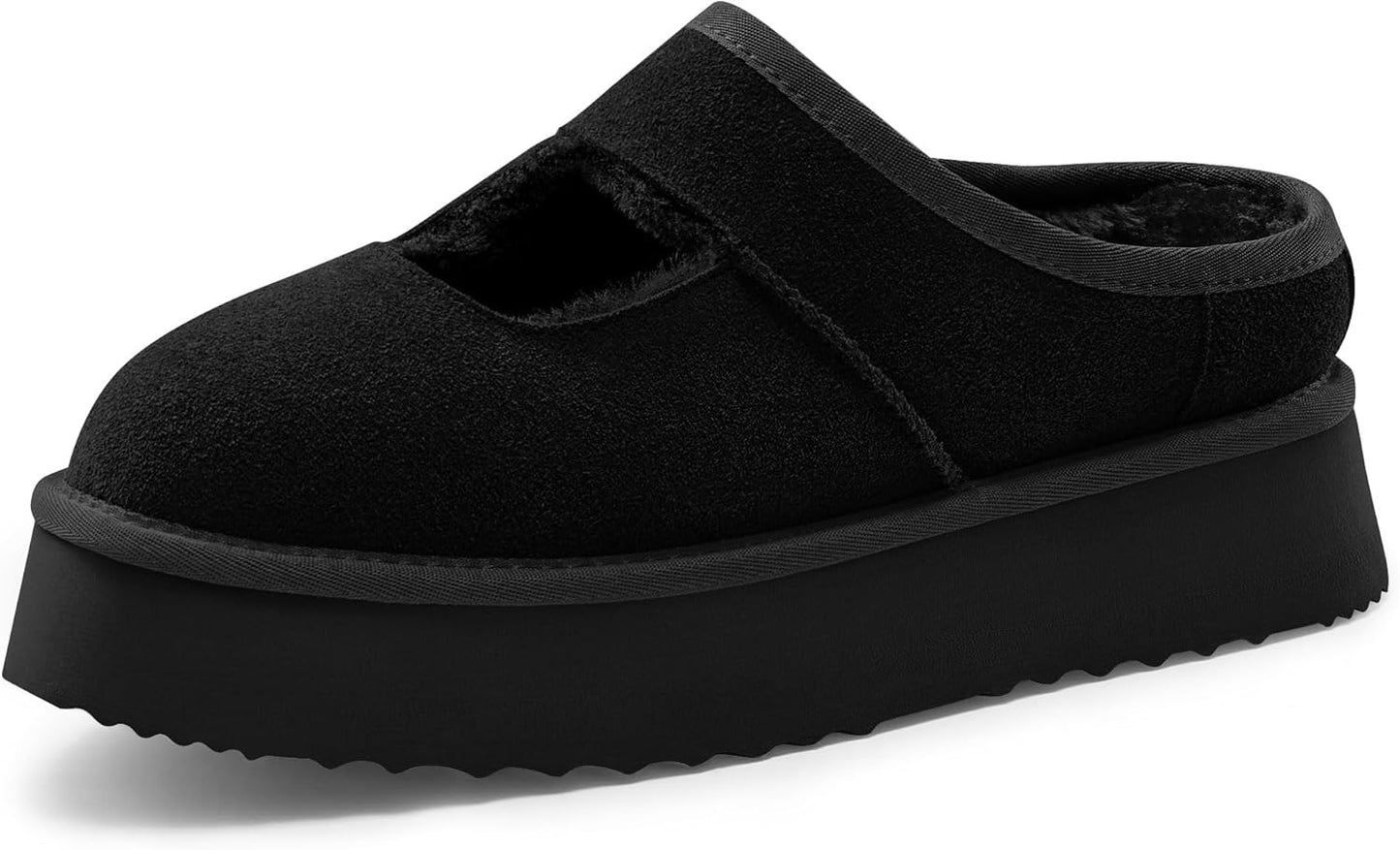 Vilanva Platform Slippers for Women Cozy Fur Lined Comfort