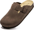 Women's Suede Clogs Cork Footbed Mules with Arch Support