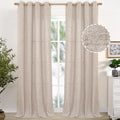 YoungsTex Extre Long Linen Curtains 102 in - Light Filtering Burlap