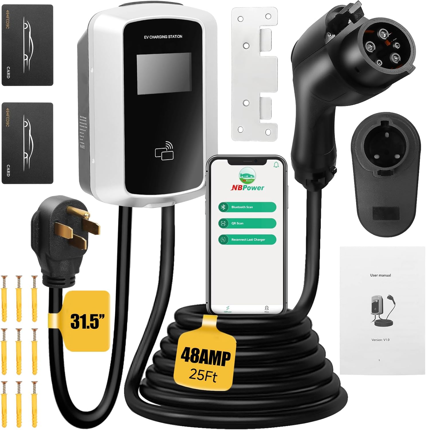 Fast Charging EV Station - Smart Display, RFID, WiFi - Fexhull