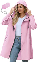 Zando Long Packable Rain Jacket Women Waterproof - Lightweight weather