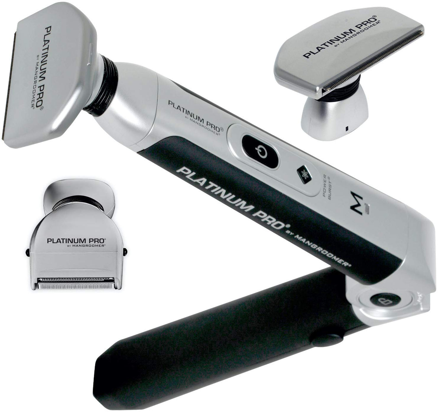 MANGROOMER PLATINUM PRO Back Shaver with 3 Flex Heads & Case
