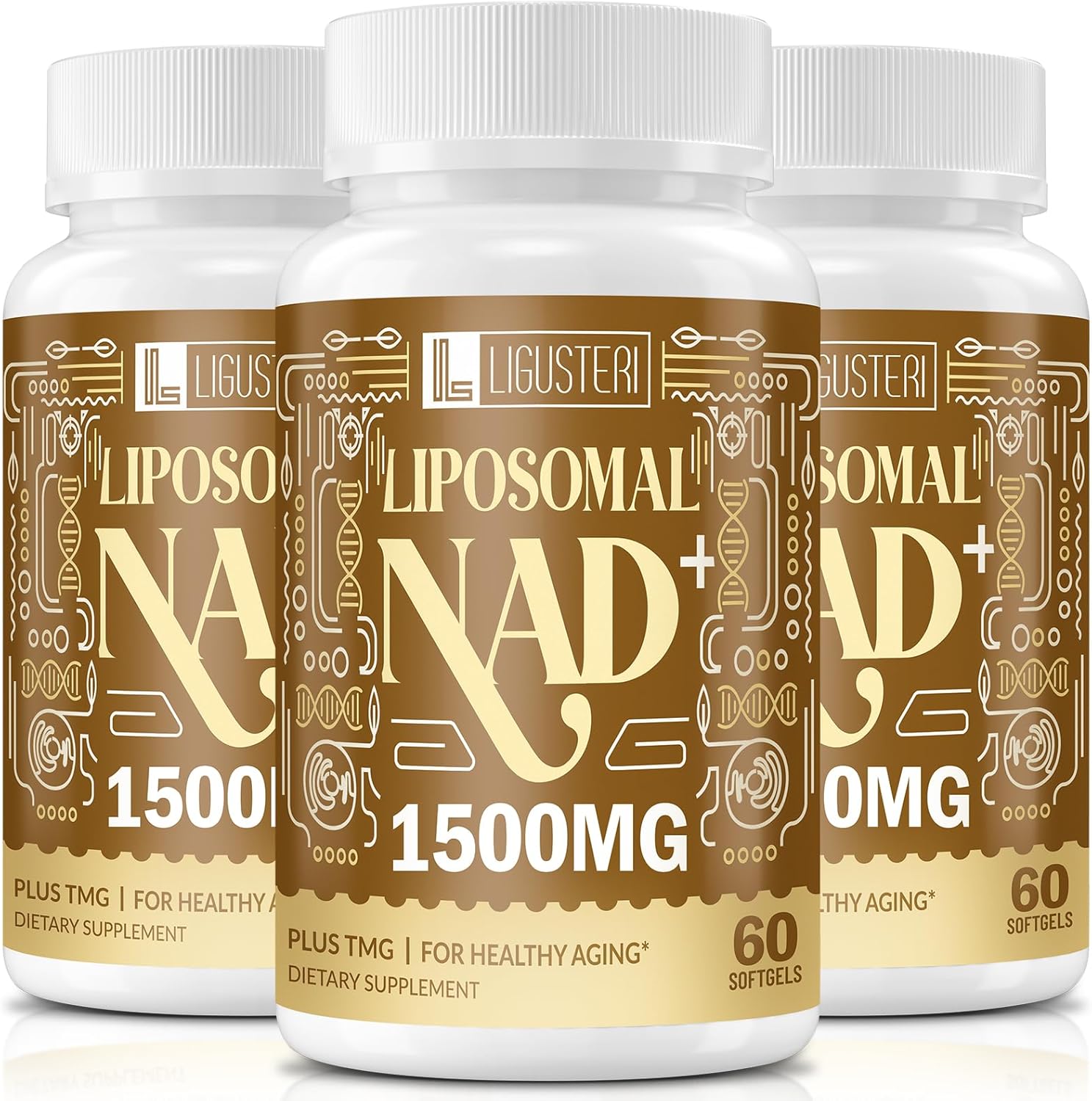 1500 MG Liposomal NAD+ Supplement for Cellular Energy & Longevity