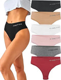 High Waisted Thongs for Women - FINETOO 6 Pack Comfort
