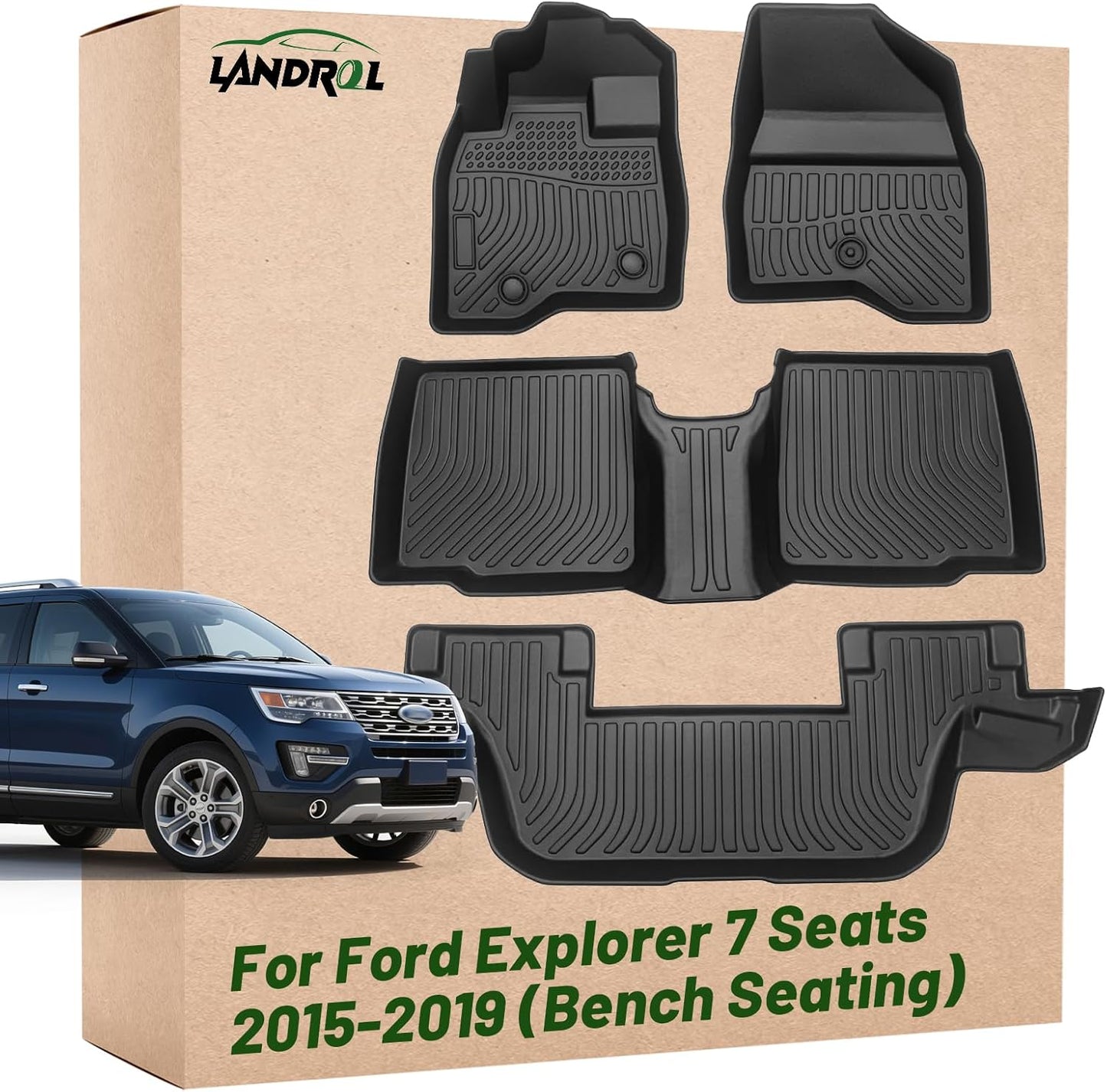 Heavy Duty Floor Mats for Ford Explorer 7 Seat 2015-2019