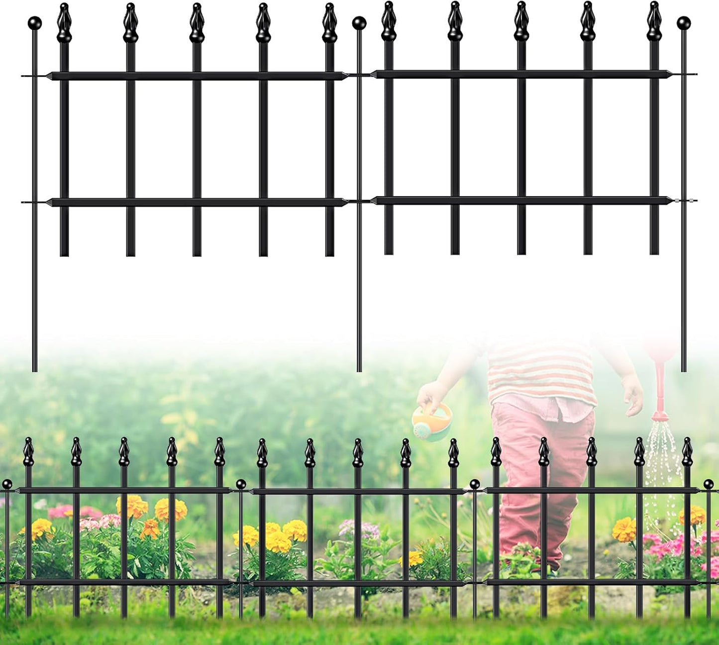 Decorative Metal Garden Fence by FOREHOGAR for Your Lawn