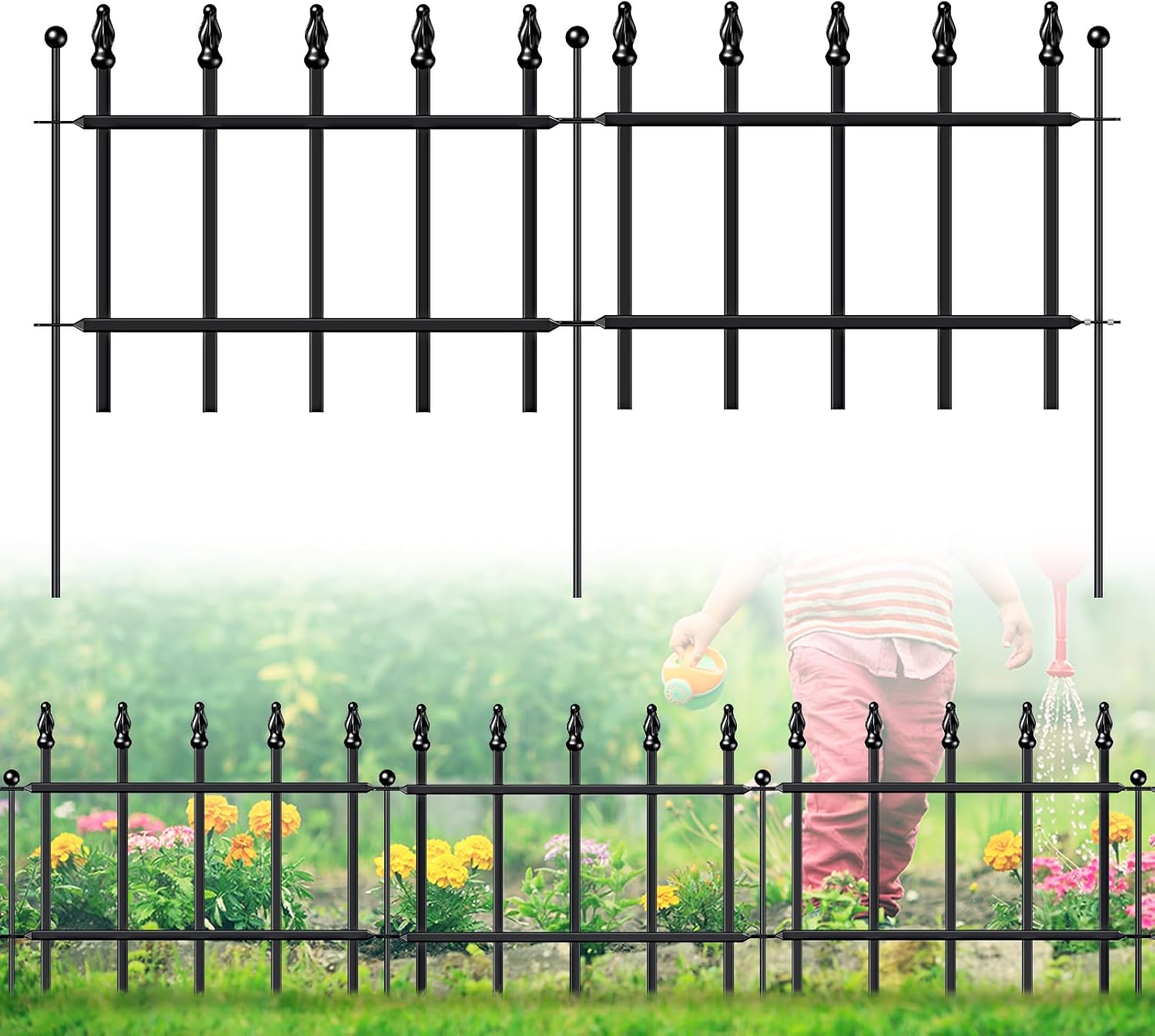 Decorative Metal Garden Fence by FOREHOGAR for Your Lawn