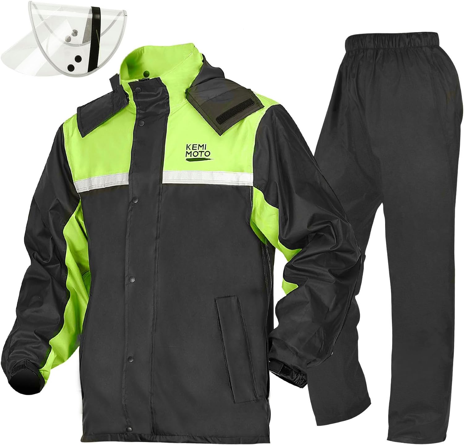 KEMIMOTO Motorcycle Rain Suit for Men - Waterproof & Breathable
