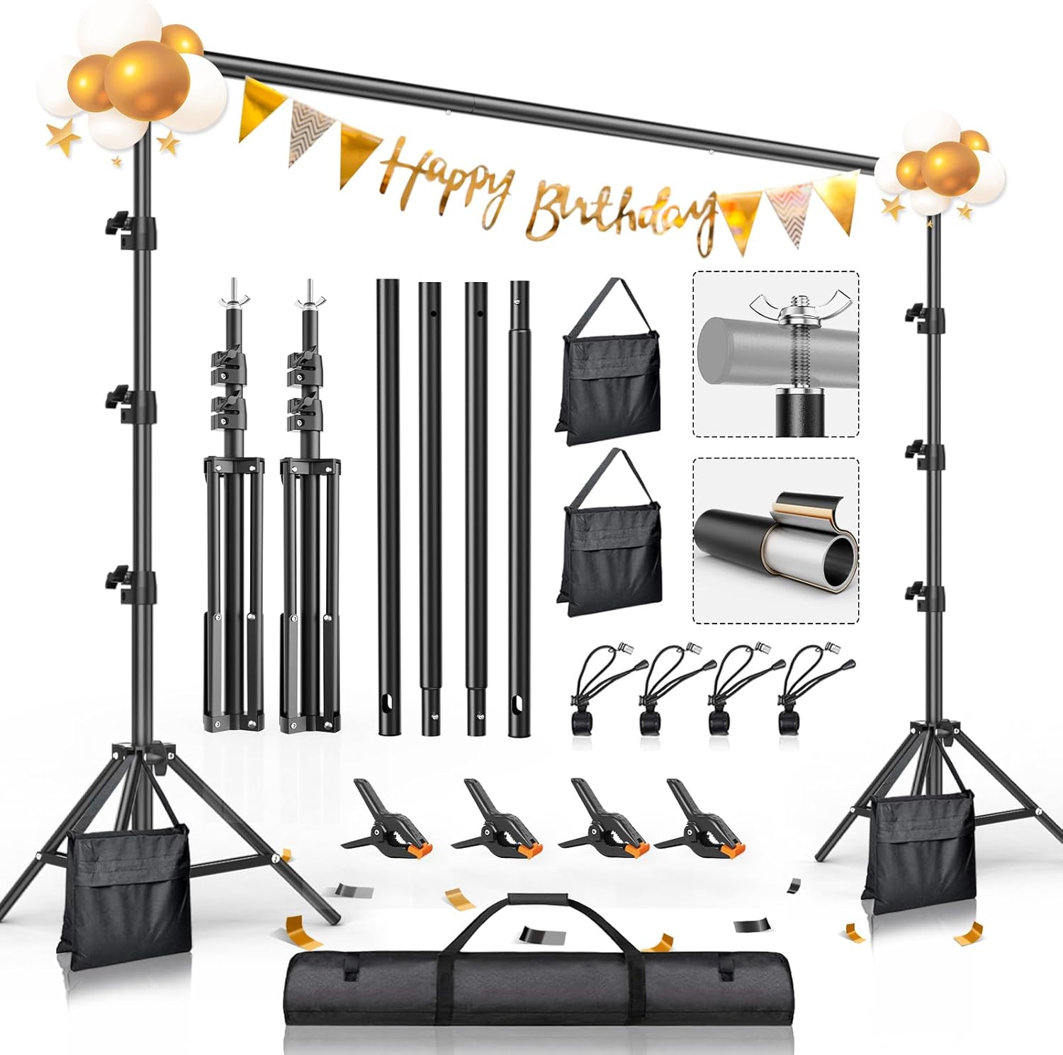 BEIYANG 8.5 x 10 FT Photo Backdrop Stand Kit for All Events