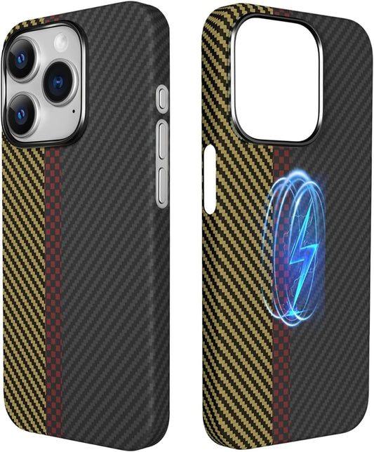 Real Aramid Fiber Case for iPhone 15 Pro with MagSafe Compatibility