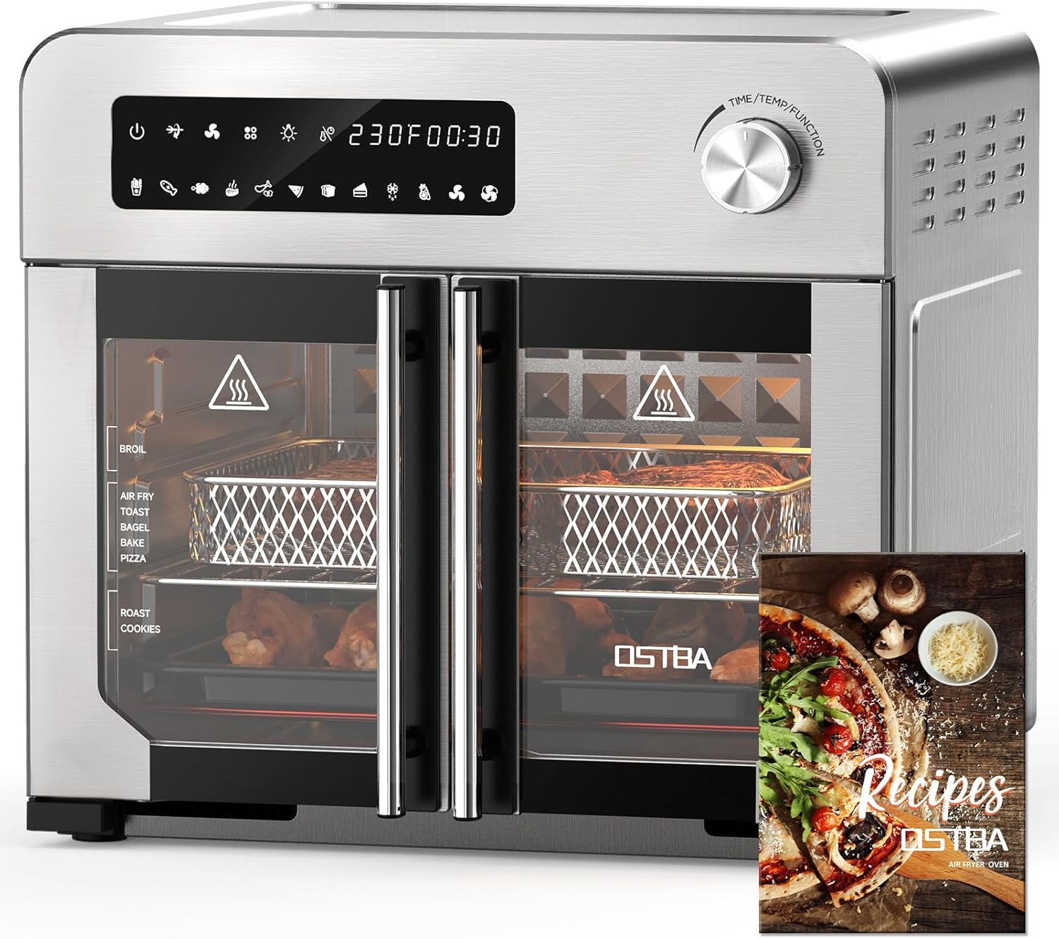 OSTBA French Door Air Fryer Toaster Oven Combo for Healthy Cooking