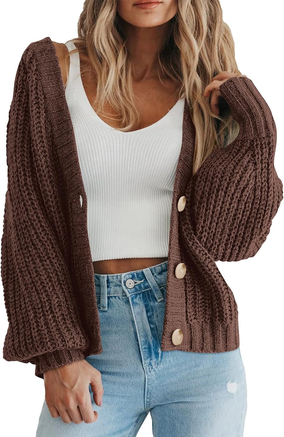 Chunky Knit Open Front Cardigan for Women - Cozy & Stylish