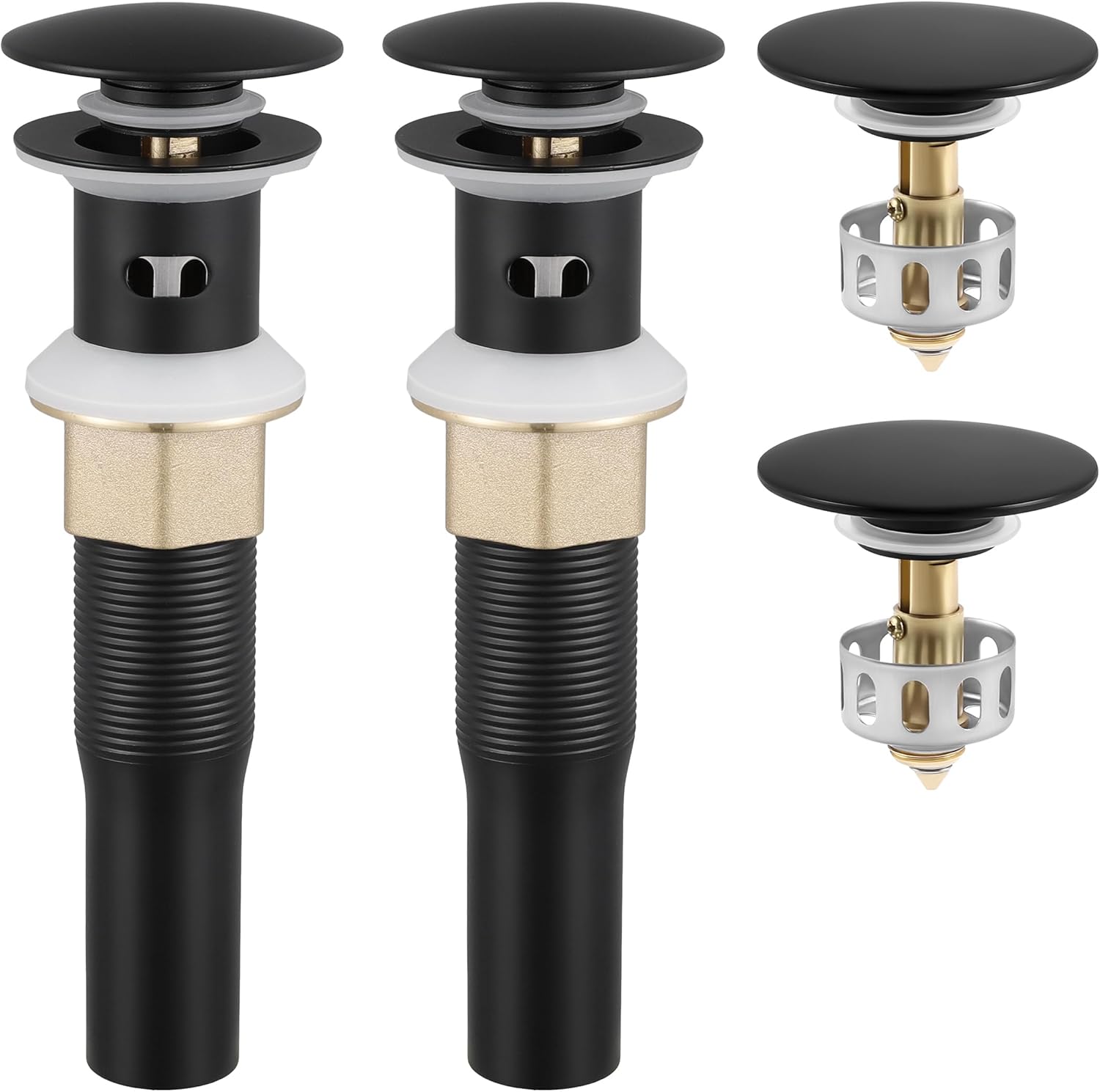 KES All Metal Bathroom Sink Drain with Overflow for Easy Use