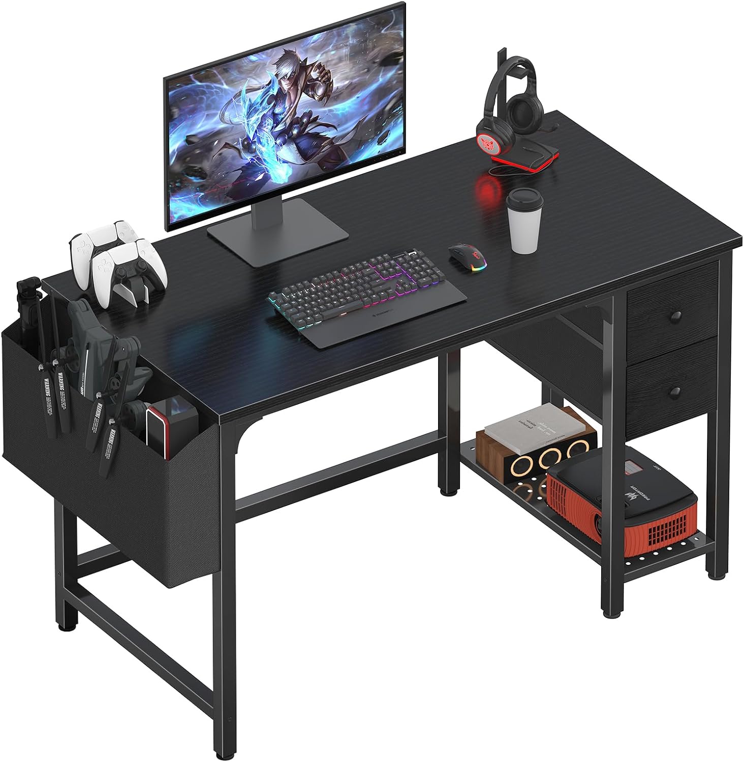 Lufeiya 40 Inch Gaming Desk with Fabric Drawers