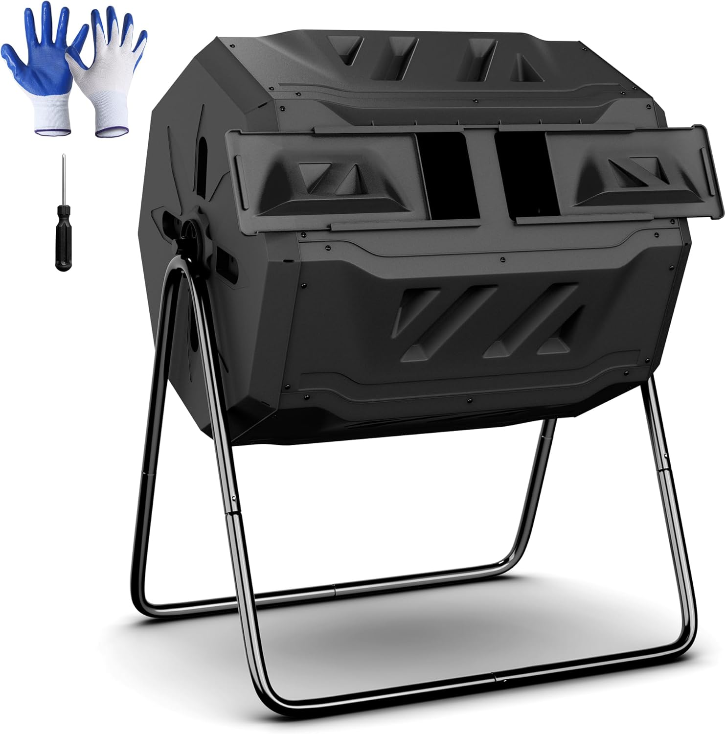 F2C Compost Bin Outdoor 43 Gallon Dual Chamber Composter