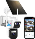 Dual Lens Dual Screen 2K Solar Security Camera - Color Night Vision