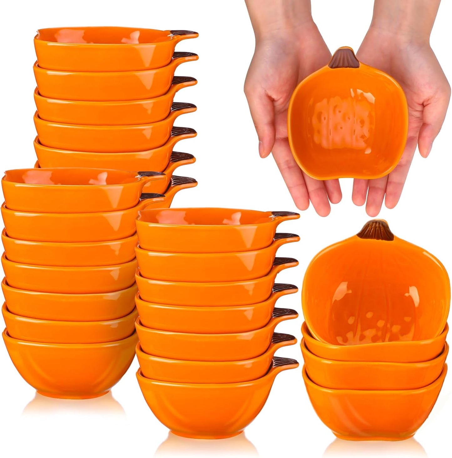 Dandat Fall Ramekins 6 oz Pumpkin Ceramic Baking Dishes Set