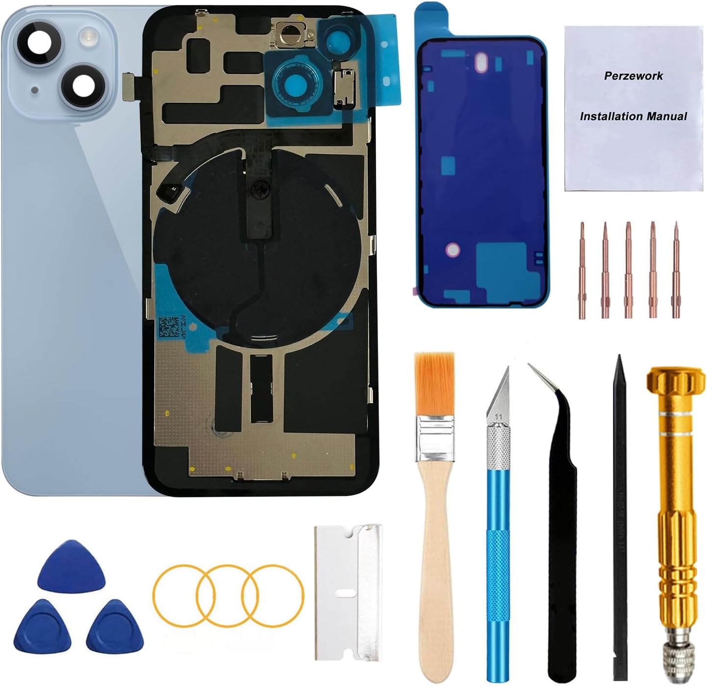 Rear Back Glass Replacement for iPhone 14 Plus with Toolkit
